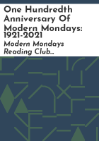 One_hundredth_anniversary_of_Modern_Mondays
